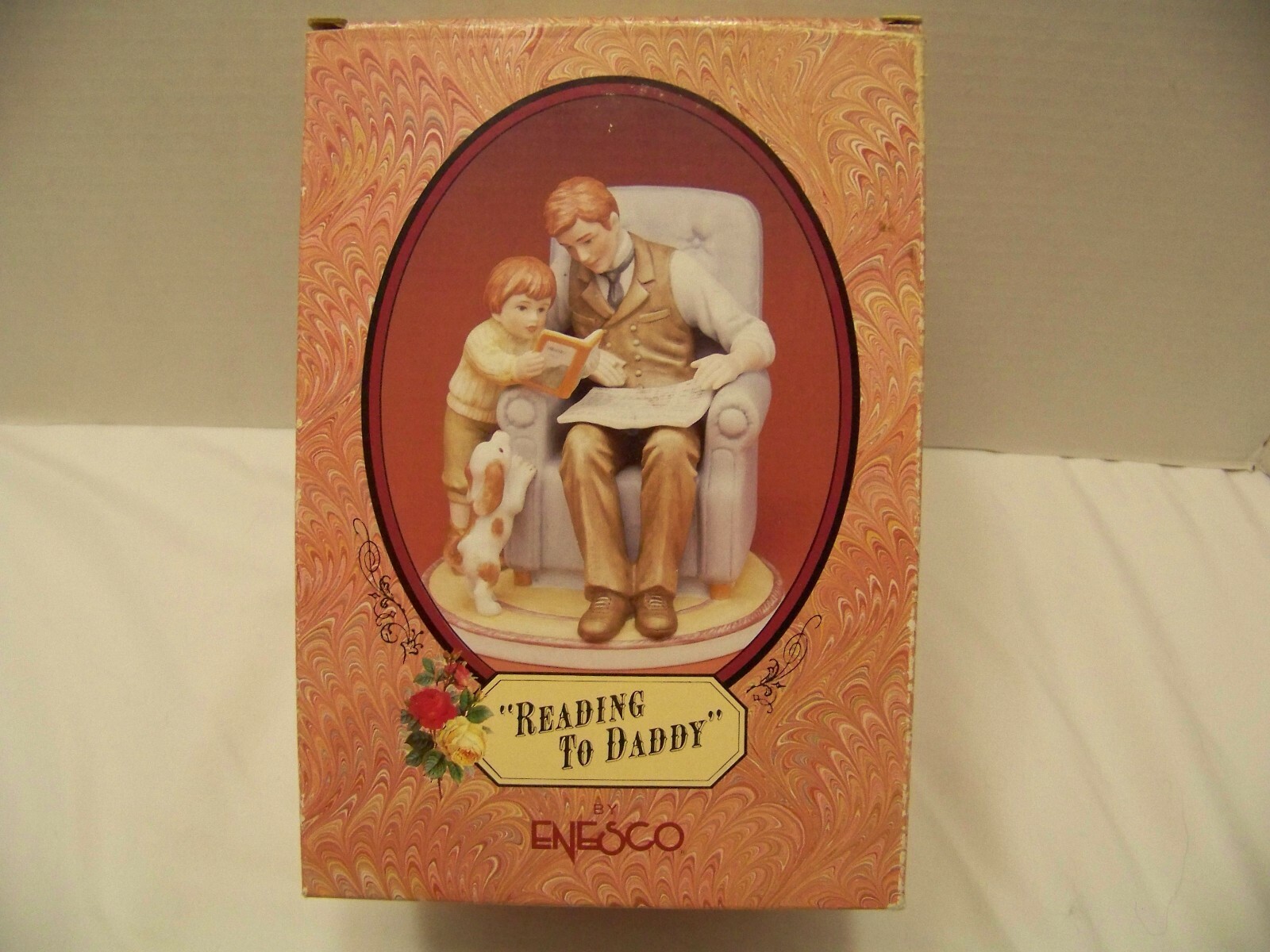 ENESCO SIGNED GG SANTIAGO TREASURED MEMORIES FATHER AND SON READING TO DADDY ENESCO SIGNED GG SANTIAGO TREASURED MEMORIES FATHER AND SON READING TO DADDY