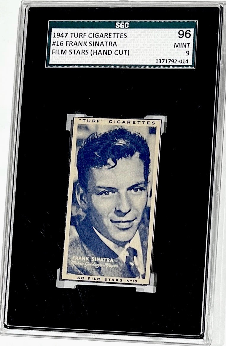 1947 TURF FRANK SINATRA RC SGC 9 *RARE POP 1* ((CENTERED)) 1st CARD RARE PSA SGC 1947 TURF FRANK SINATRA RC SGC 9 *RARE POP 1* ((CENTERED)) 1st CARD RARE PSA SGC