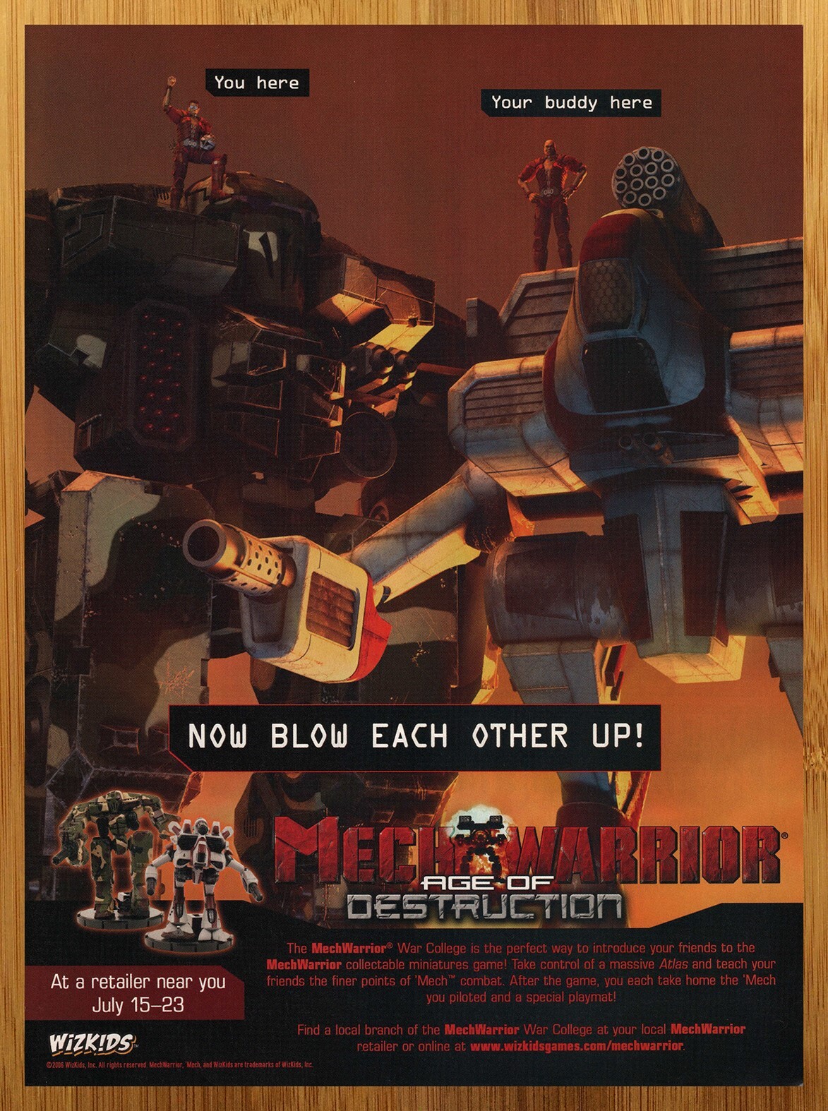 2006 Mechwarrior Age of Destruction Print Ad/Poster Miniature Figures Game Art
