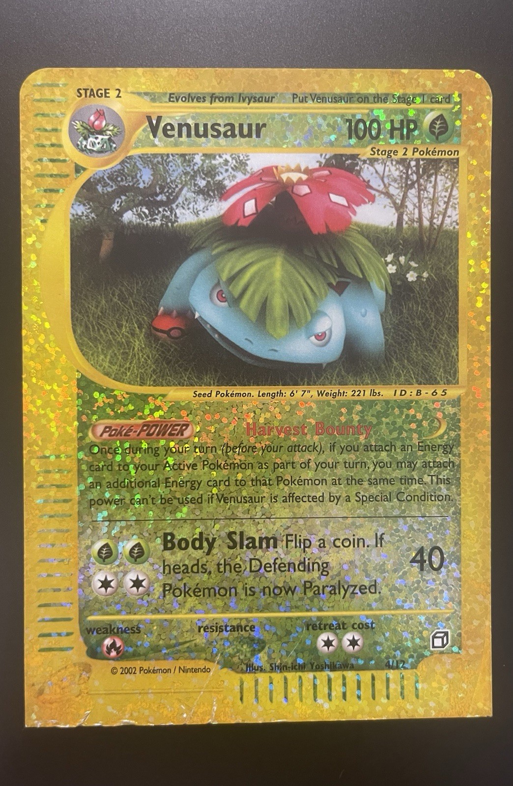 Pokemon Venusaur Box Topper Expedition Misprint Square Cut WOTC Jumbo 2002