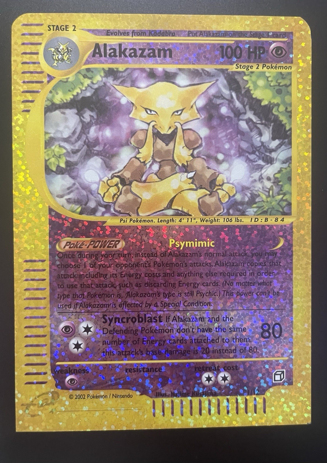 Pokemon Alakazam Box Topper Expedition Misprint Square Cut WOTC Jumbo 2002