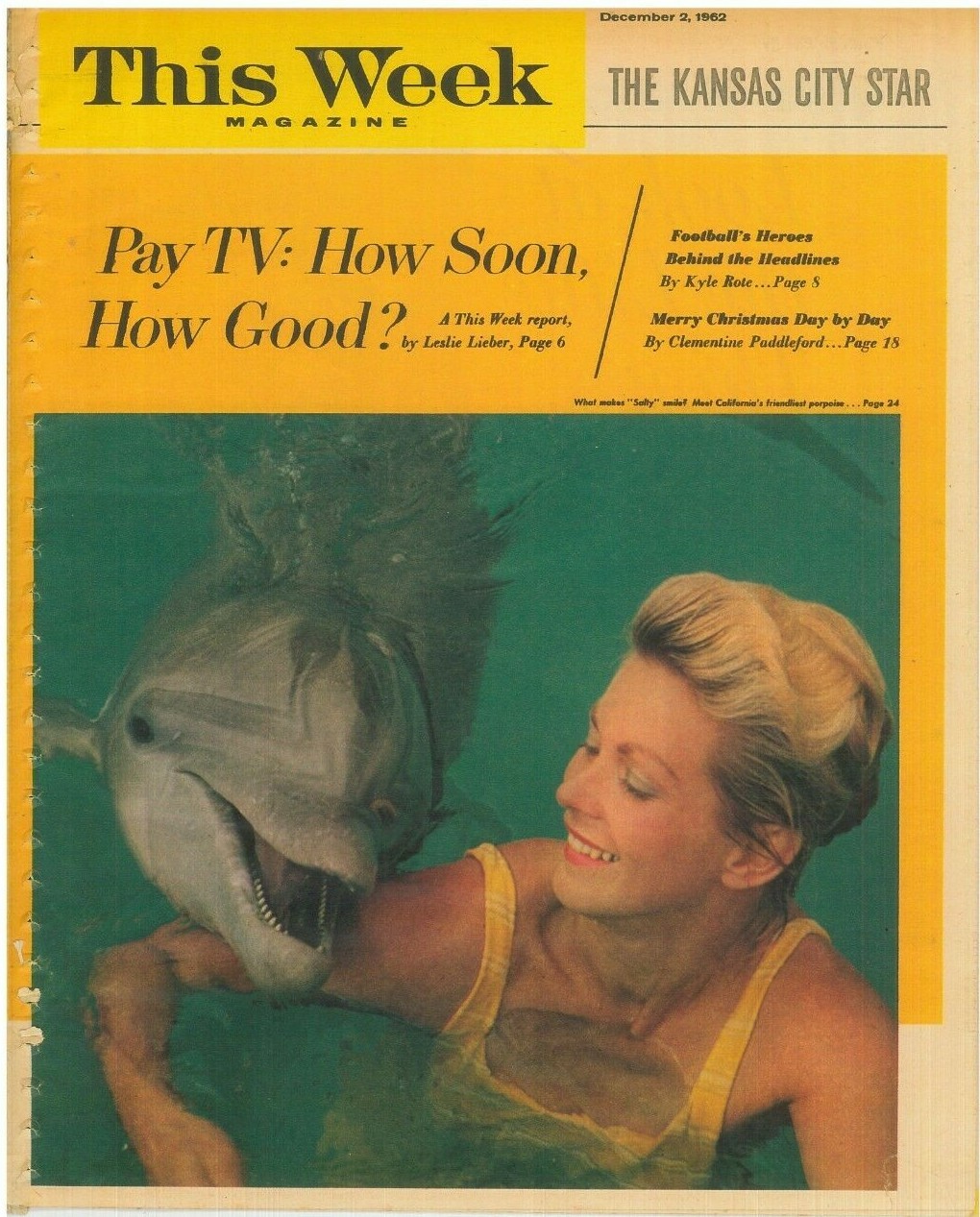 This Week Magazine December 2 1962 Alfred Lansing Frankie Avalon K Rote Pay TV