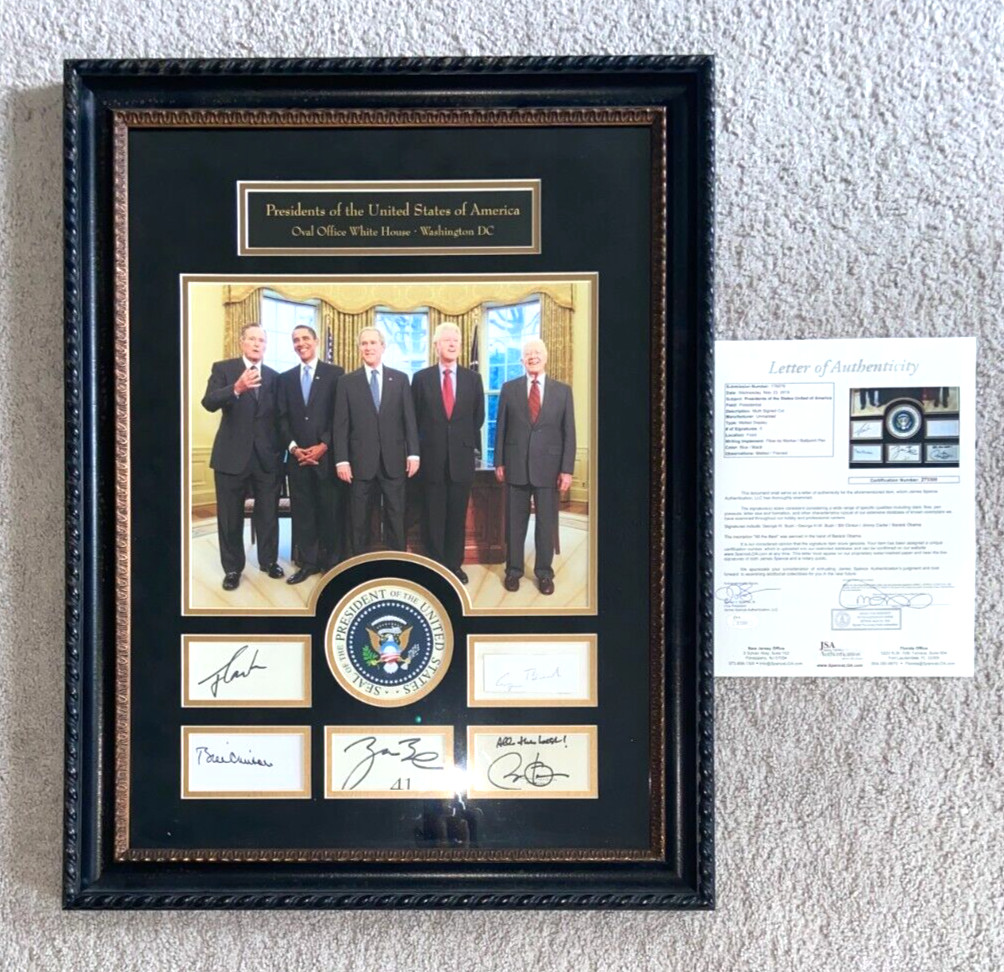 BARACK OBAMA JIMMY CARTER GEORGE HW H W BUSH BILL CLINTON SIGNED PHOTO JSA BARACK OBAMA JIMMY CARTER GEORGE HW H W BUSH BILL CLINTON SIGNED PHOTO JSA