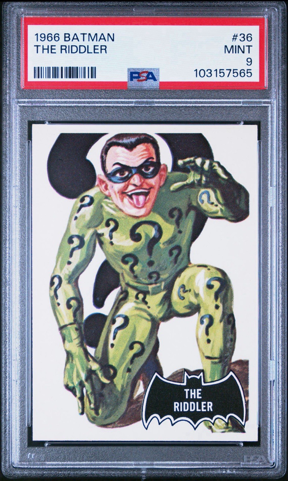 1966 TOPPS BATMAN #36 THE RIDDLER PSA Graded