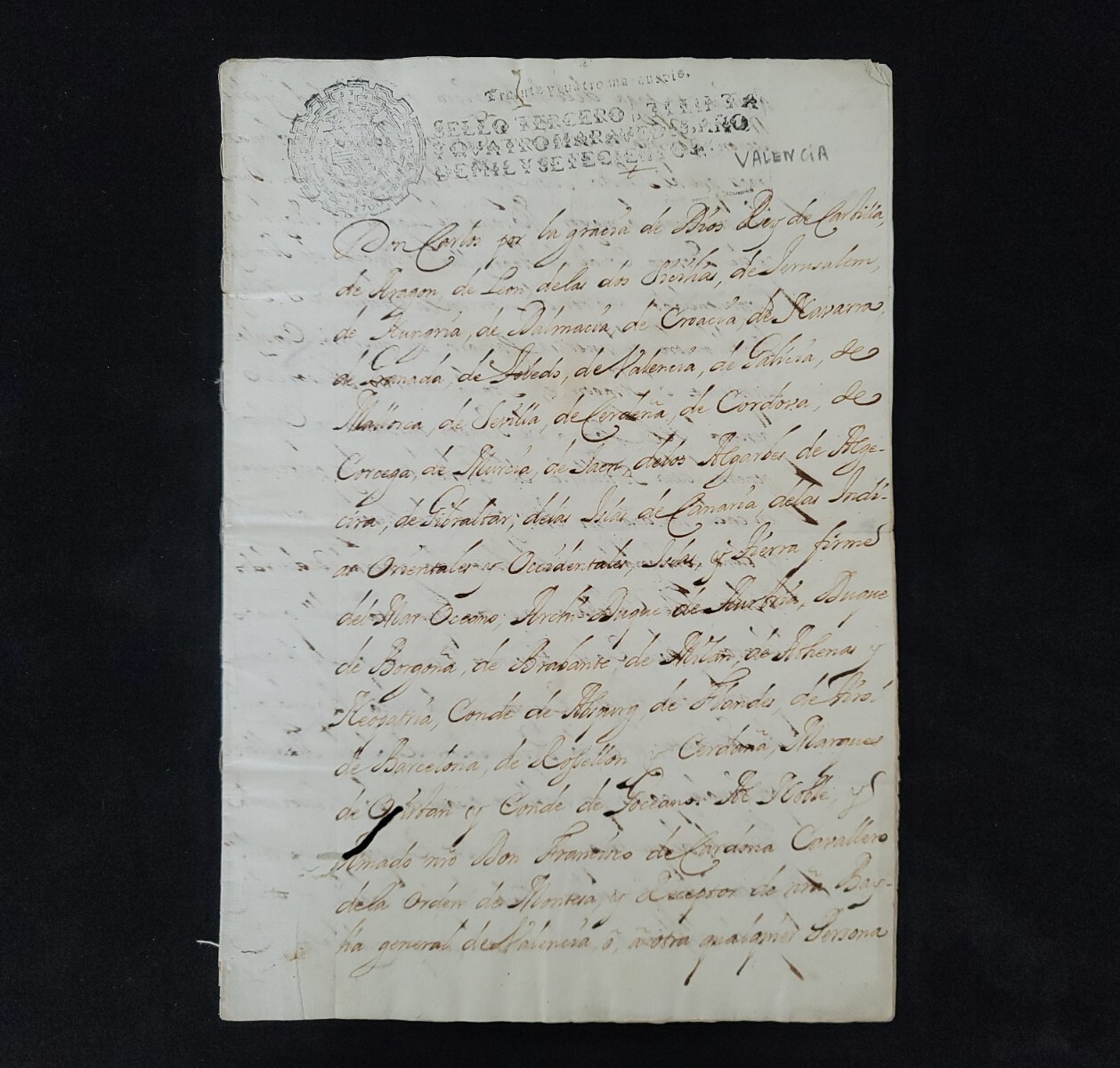 King of Spain Signed Charles II Autograph Yo El Rey Royal Supreme Court Document