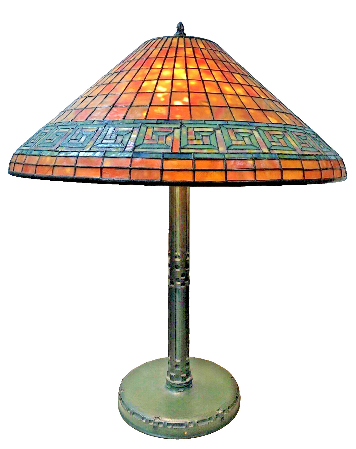 Antique Original Tiffany Studio New York Greek Key Table Lamp 1916 Antique Original Tiffany Studio New York Greek Key Table Lamp 1916
