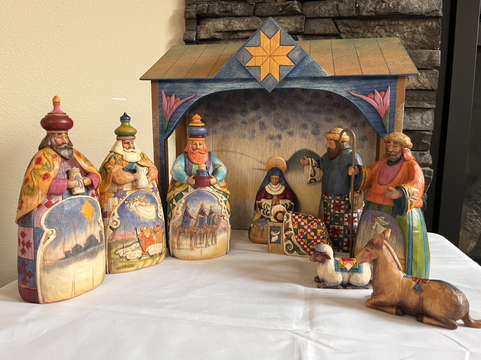 SIGNED Jim Shore 2003 Joy To The World 10 piece Nativity Enesco Heartwood Creek SIGNED Jim Shore 2003 Joy To The World 10 piece Nativity Enesco Heartwood Creek