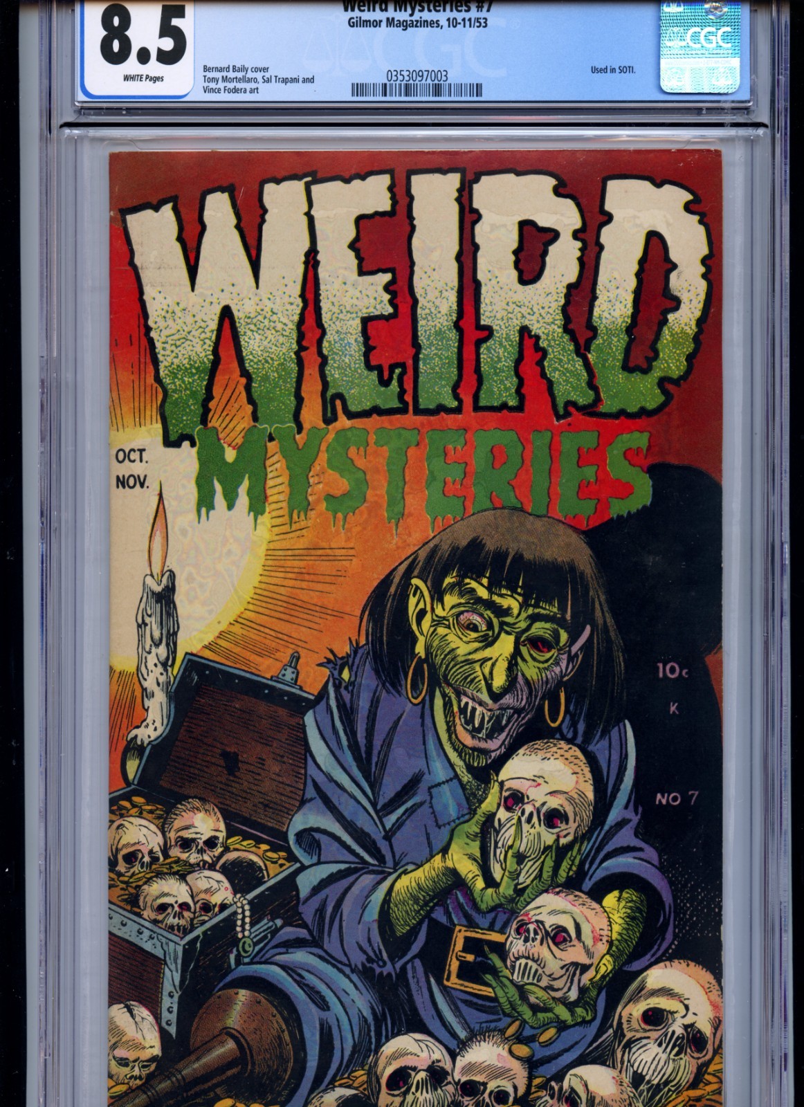 WEIRD MYSTERIES 7 CGC 8.5 USED in SOTI pre-CODE HoRRoR key GILMOR Magazines 1953 WEIRD MYSTERIES 7 CGC 8.5 USED in SOTI pre-CODE HoRRoR key GILMOR Magazines 1953