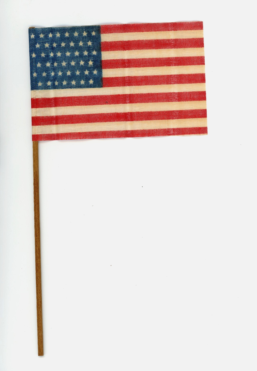 Antique c1898 Span Am War Era 45 Star American Parade Flag 3 1/2 x 5 1/2”