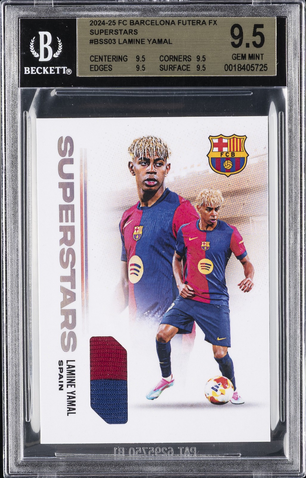2024-25 FC BARCELONA FUTERA FX SUPERSTARS #BSS03 LAMINE YAMAL BGS 9.5