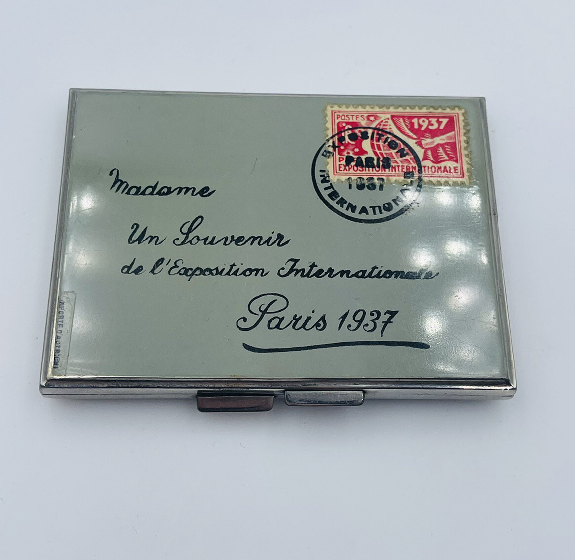 Antique Deco Envelope Souvenir de L’Exposition Internationale Paris 1937 Compact Antique Deco Envelope Souvenir de L’Exposition Internationale Paris 1937 Compact