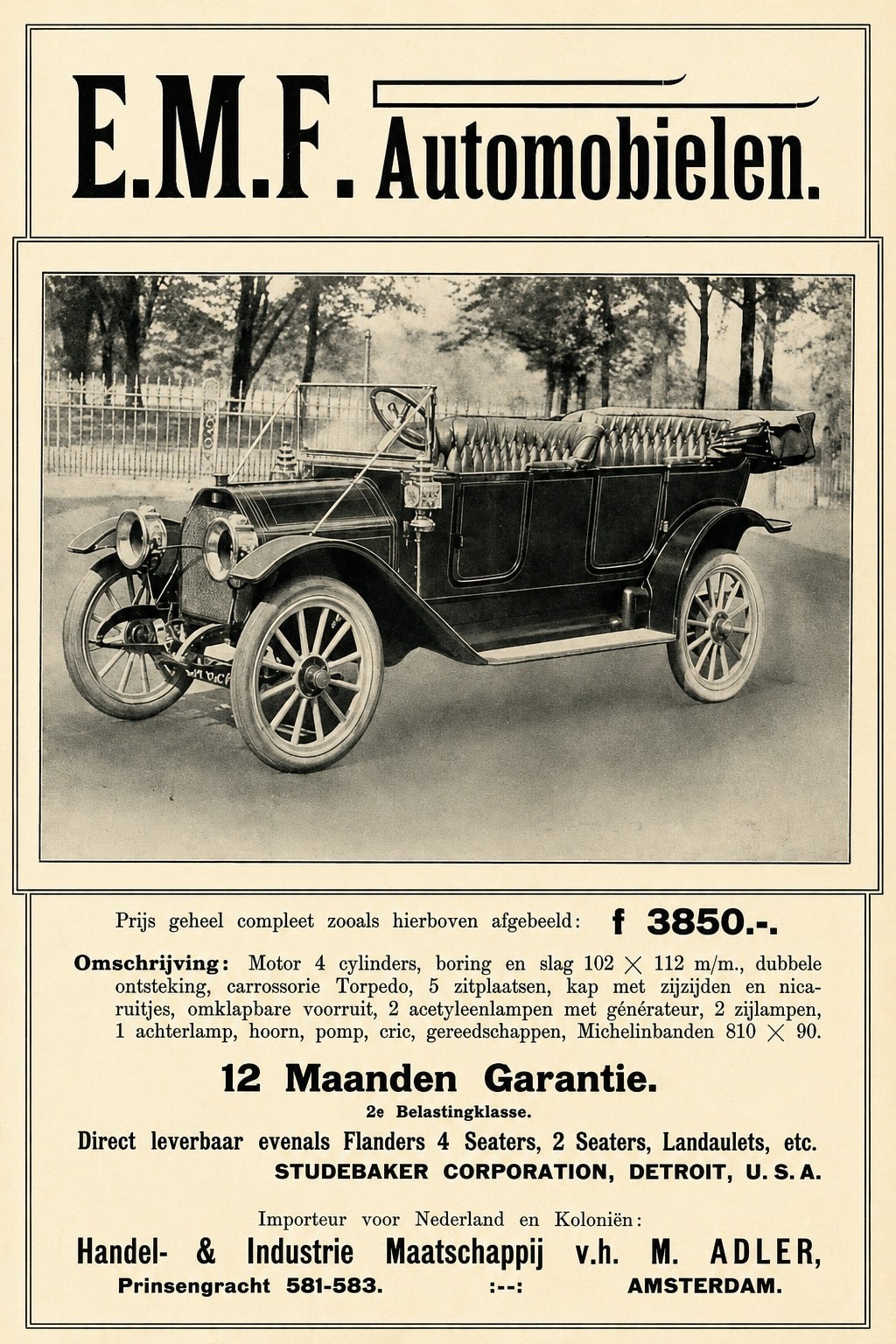 🚗 E.M.F. Automobiles Vintage Ad - 1910s - 24x36” Premium 💎 Art Print 200GSM 🚗 E.M.F. Automobiles Vintage Ad - 1910s - 24x36” Premium 💎 Art Print 200GSM
