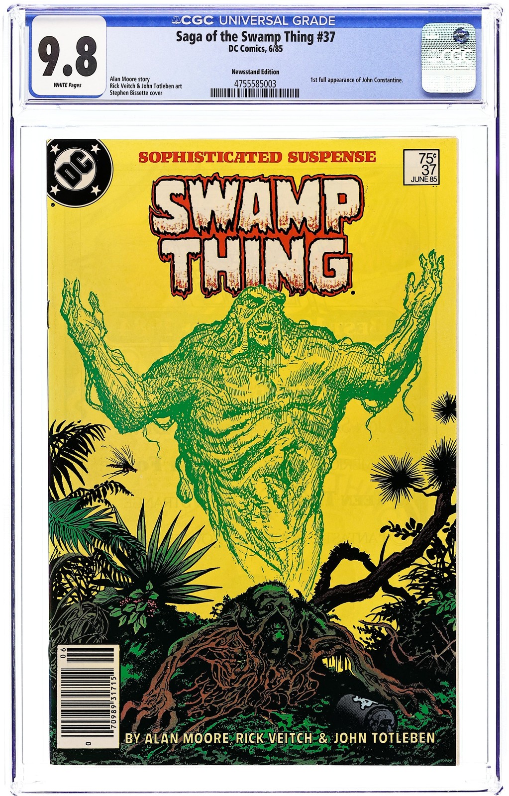 Swamp Thing #37N CGC 9.8 Newsstand 1985 4755585003 1st John Constantine Swamp Thing #37N CGC 9.8 Newsstand 1985 4755585003 1st John Constantine