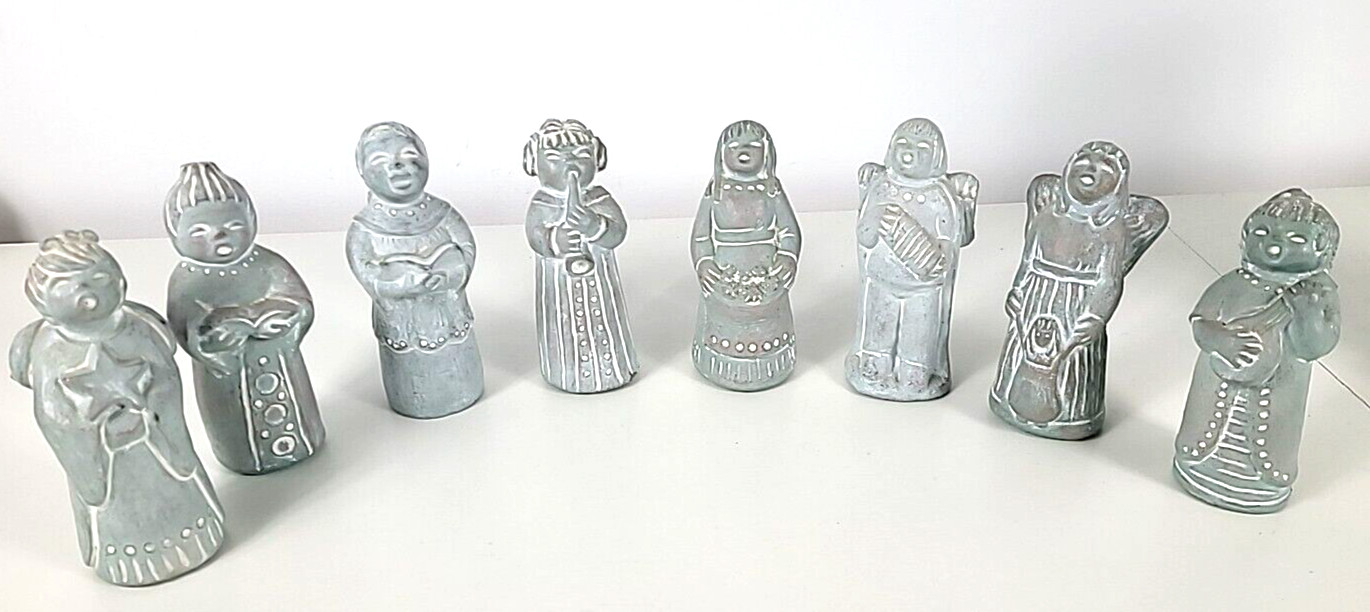 8PC - Signed Isabel Bloom Angels Carolers Singers Music Figurines 1986-1992 8PC - Signed Isabel Bloom Angels Carolers Singers Music Figurines 1986-1992