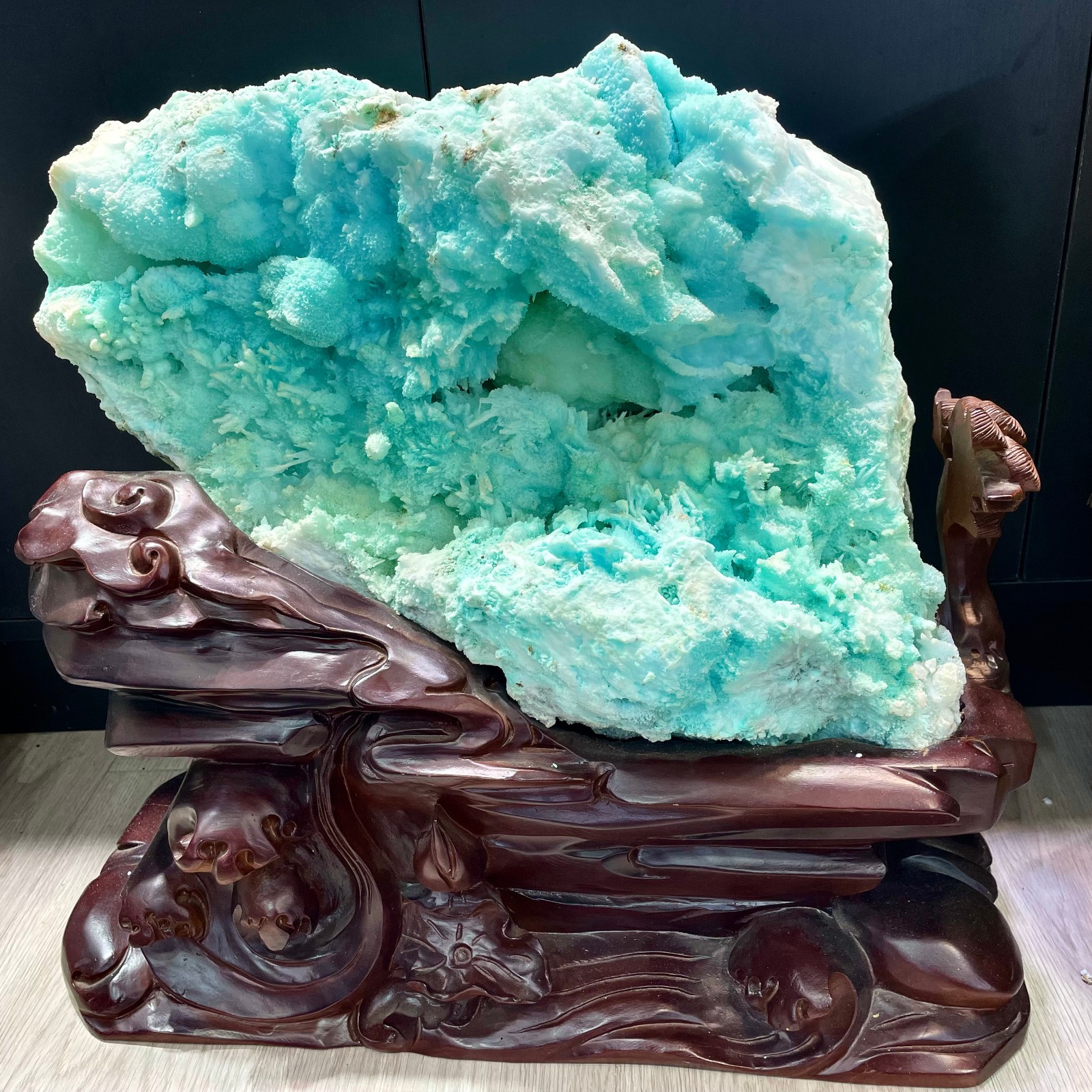 101LB TOP Rare Natural Blue Aragonite Quartz crystal Mineral Specimen+stand 101LB TOP Rare Natural Blue Aragonite Quartz crystal Mineral Specimen+stand