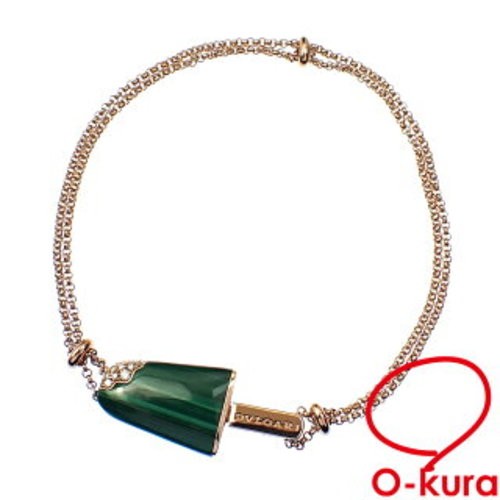 BVLGARI Gelati Malachite Bracelet Size SM K18 Pink Gold Used Excellent