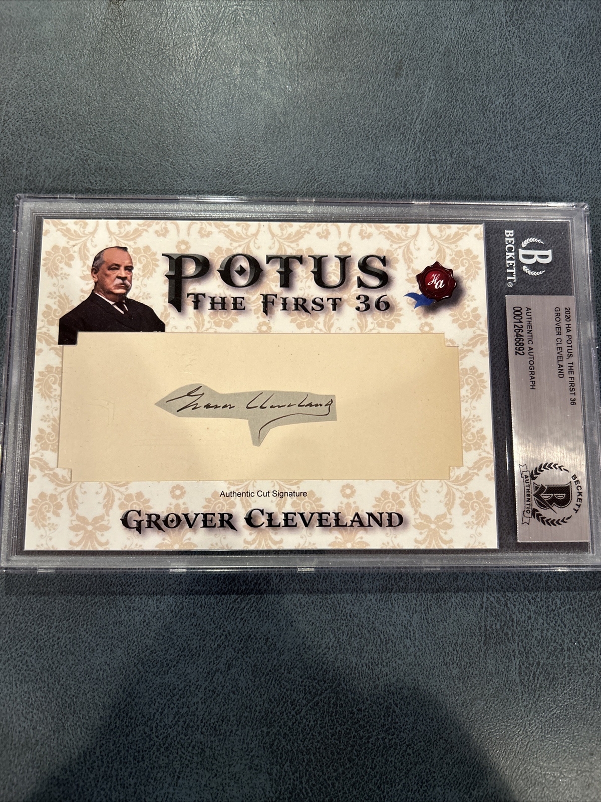 Grover Cleveland Authentic Cut Signature 2020 HA POTUS First 36 Grover Cleveland Authentic Cut Signature 2020 HA POTUS First 36