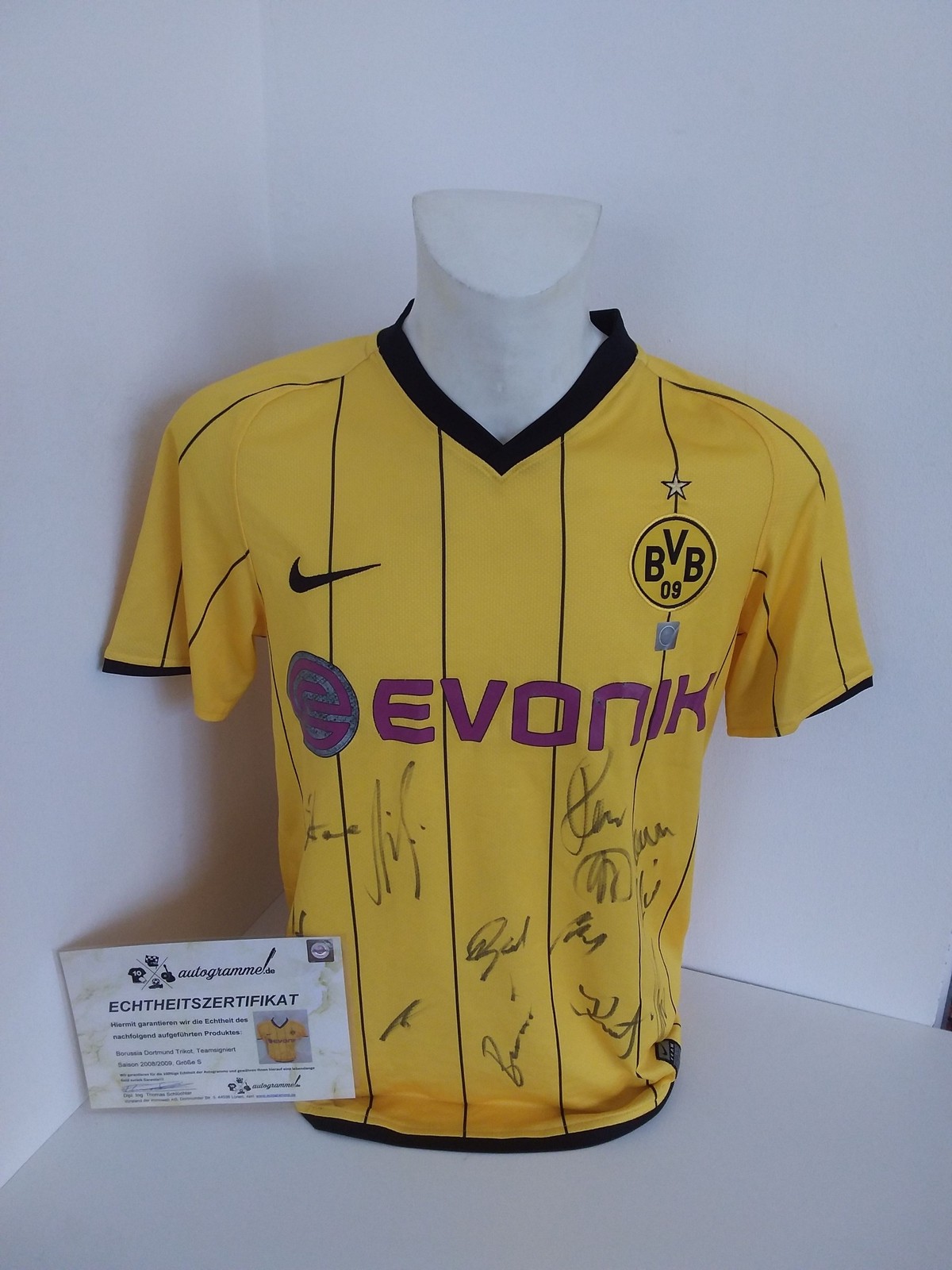 Bvb Jersey 2008/2009 Team Signed Borussia Dortmund Autograph Coa Nike S Bvb Jersey 2008/2009 Team Signed Borussia Dortmund Autograph Coa Nike S