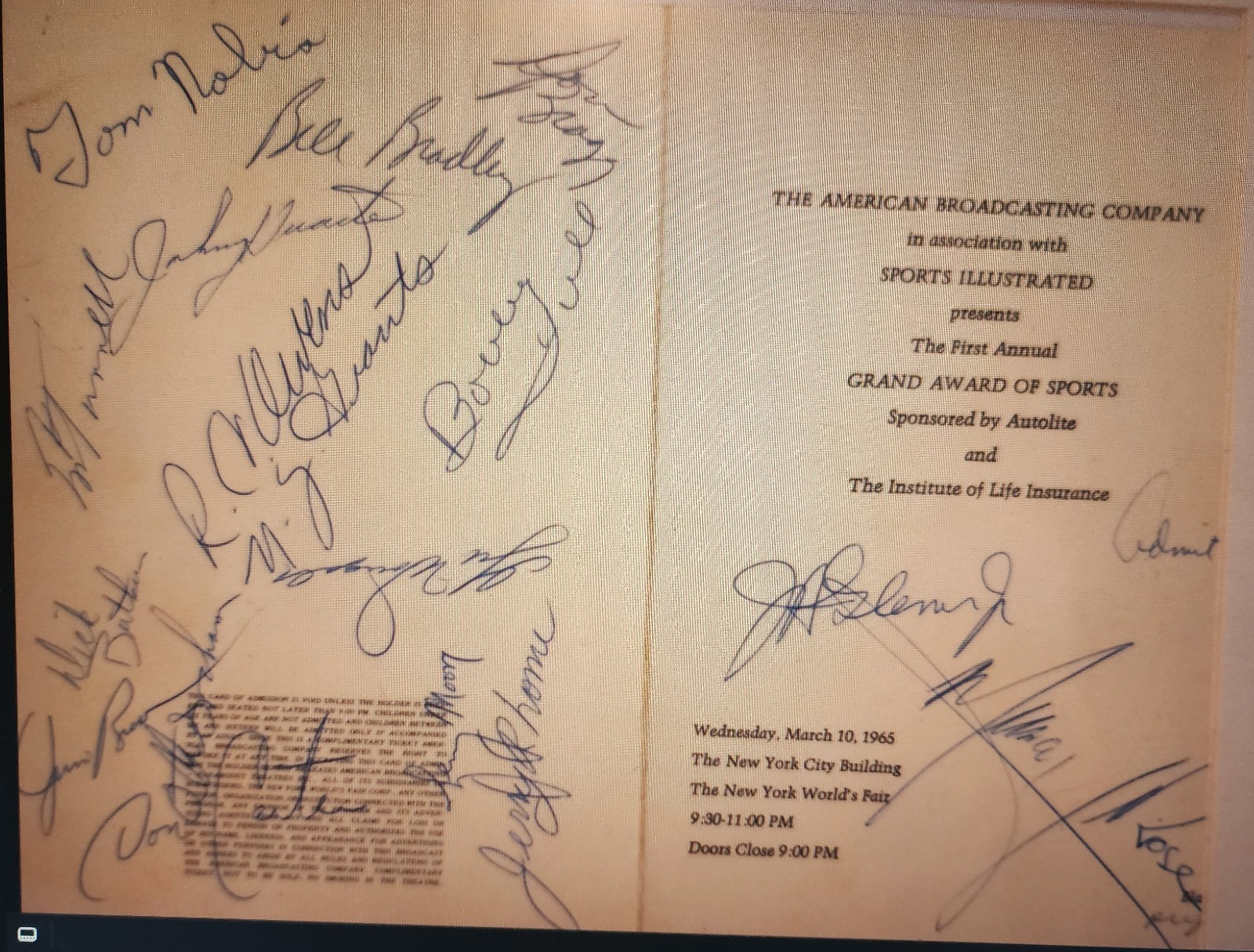 Sports autographs Jim Brown, John Glenn Jr., Dick Butkus, Bobby Hull, and more