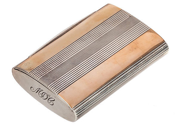 Cartier Art Deco Sterling 14 KT Gold Compact Cartier Art Deco Sterling 14 KT Gold Compact