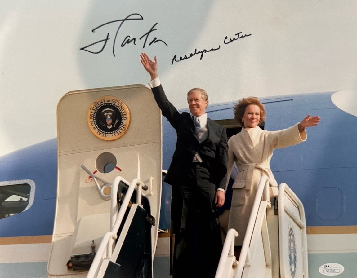Jimmy Carter & Rosalynn Signed Air Force One (39th President) 11x14 Photo JSA Jimmy Carter & Rosalynn Signed Air Force One (39th President) 11x14 Photo JSA