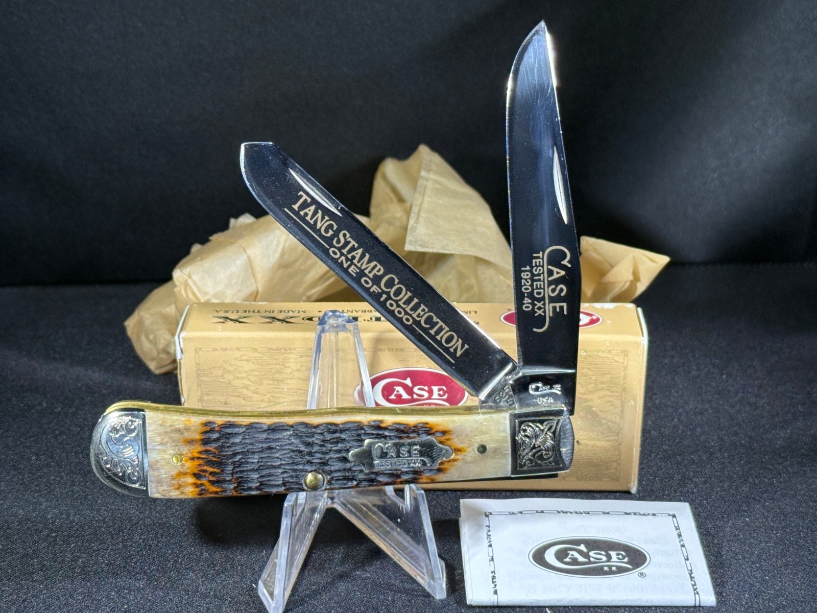 VINTAGE CASE XX TANG STAMP COLL 1997 6/1000 KNIFE BURNT SUGAR TRAPPER 6254 WOW VINTAGE CASE XX TANG STAMP COLL 1997 6/1000 KNIFE BURNT SUGAR TRAPPER 6254 WOW