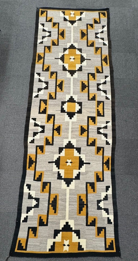 Navajo Two Grey Hills Runner Rug ca. 1930-1940 156 Navajo Two Grey Hills Runner Rug ca. 1930-1940 156