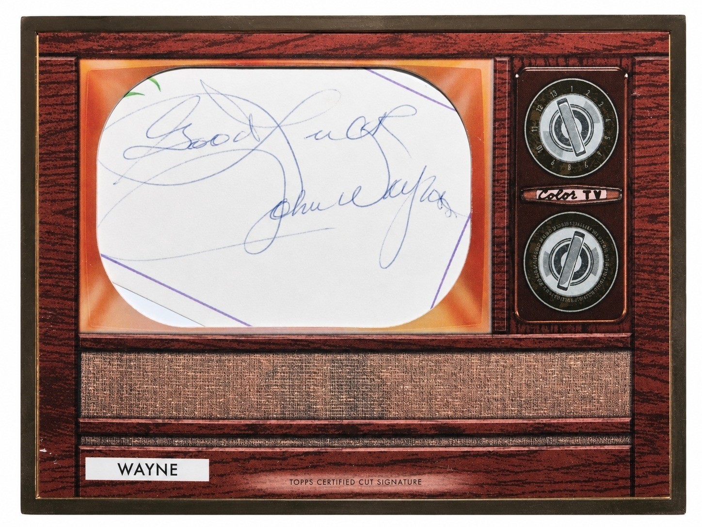 John Wayne Signed Auto 2020 Bowman Transcendent 1/1 1955 Bowman Card Topps John Wayne Signed Auto 2020 Bowman Transcendent 1/1 1955 Bowman Card Topps