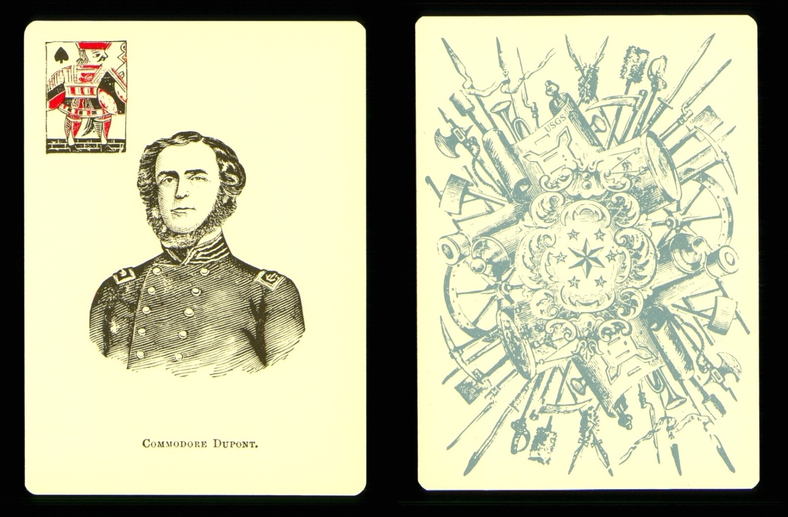 1 x playing card Samuel Francis DuPont (1803-1865) - Jack of Spades S72