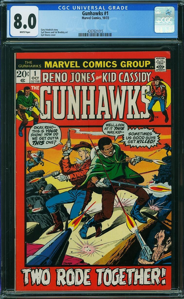 Gunhawks 1 CGC 8.0, 1972, Marvel, 1st Gunhawks, Reno Jones and Kid Cassidy