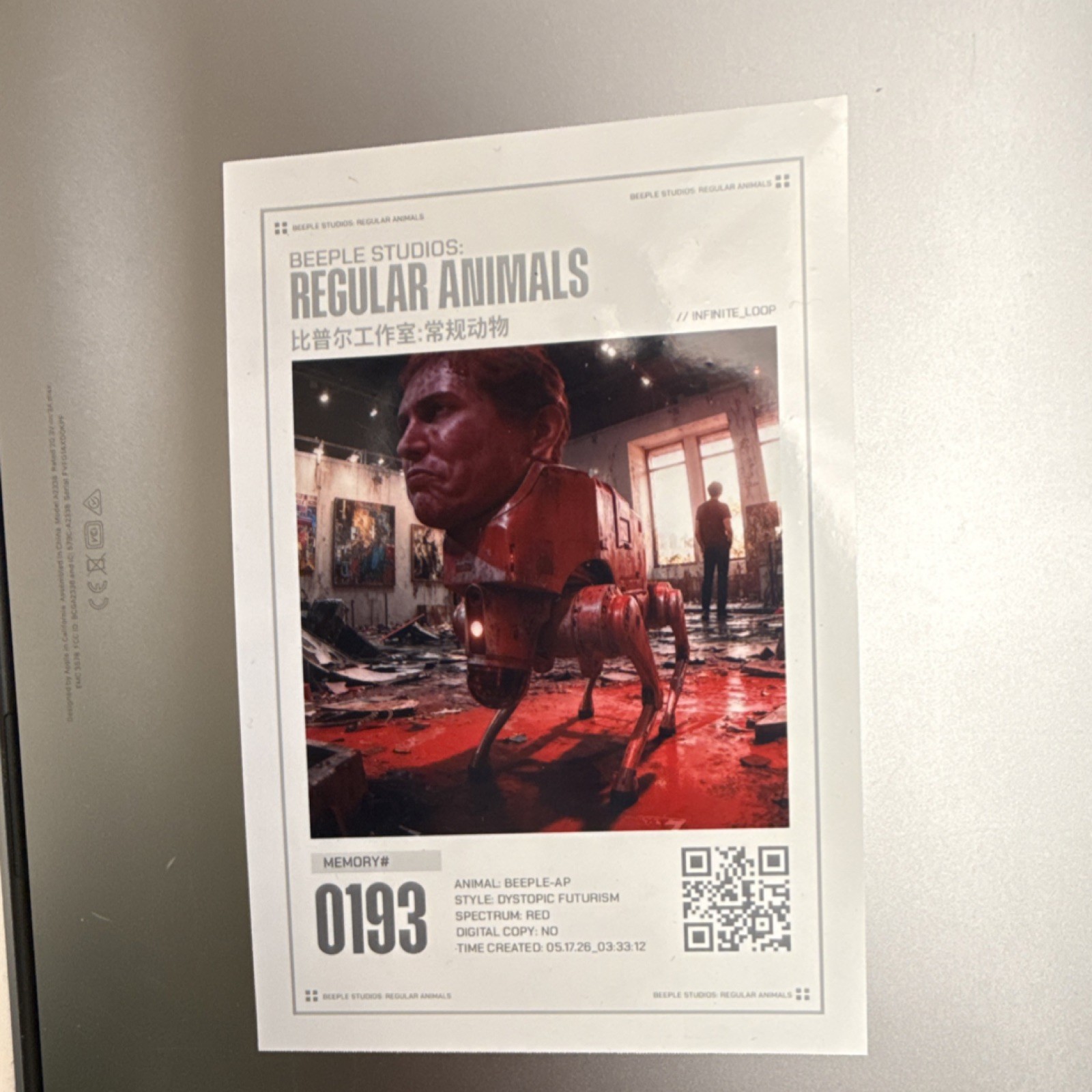 Beeple Studios Regular Animals Art Print 0193 Signed by Mike Winkelmann w/ COA Beeple Studios Regular Animals Art Print 0193 Signed by Mike Winkelmann w/ COA