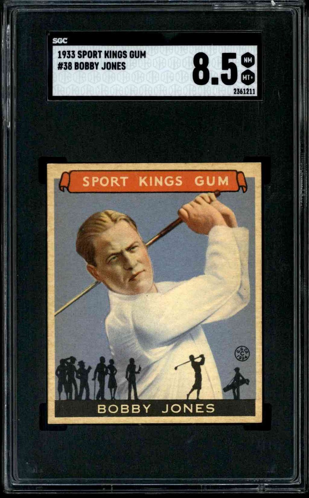 1933 Sport Kings Gum #38 Bobby Jones - SGC 8.5 1933 Sport Kings Gum #38 Bobby Jones - SGC 8.5
