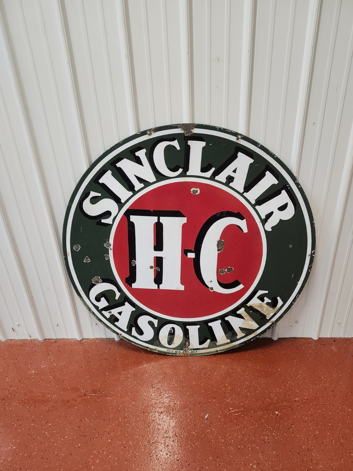 SINCLAIR hc 48 In Original Porcelain Advertising Sign SINCLAIR hc 48 In Original Porcelain Advertising Sign