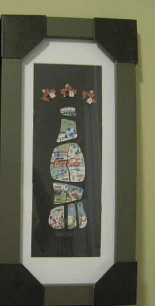 2010 Vancouver Olympic Paralympic Coca Cola 14 Pins Bottle Set w Framed (Rare)