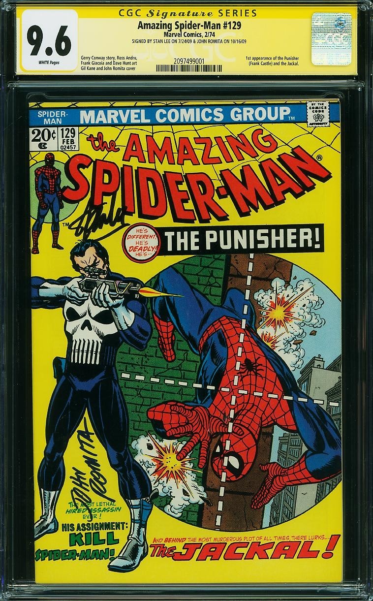 AMAZING SPIDER-MAN #129 CGC 9.6 SS SIGNED BY STAN LEE & JOHN ROMITA 1ST PUNISHER