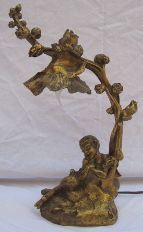 MAGNIFICENT 1900 FRENCH ART NOUVEAU BRONZE LAMP BY RAOUL LARCHE 'must see' MAGNIFICENT 1900 FRENCH ART NOUVEAU BRONZE LAMP BY RAOUL LARCHE 'must see'