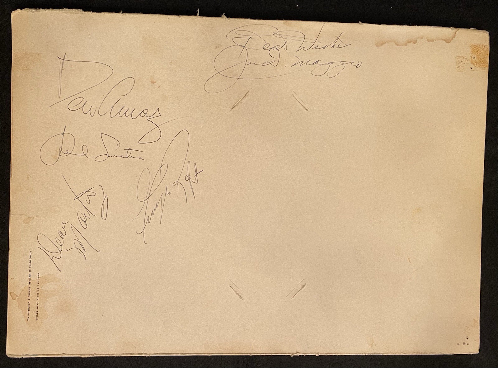 FRANK SINATRA DEAN MARTIN Joe D, others AUTOGRAPHED SIGNED ROMANOFF's menu 1962 FRANK SINATRA DEAN MARTIN Joe D, others AUTOGRAPHED SIGNED ROMANOFF's menu 1962