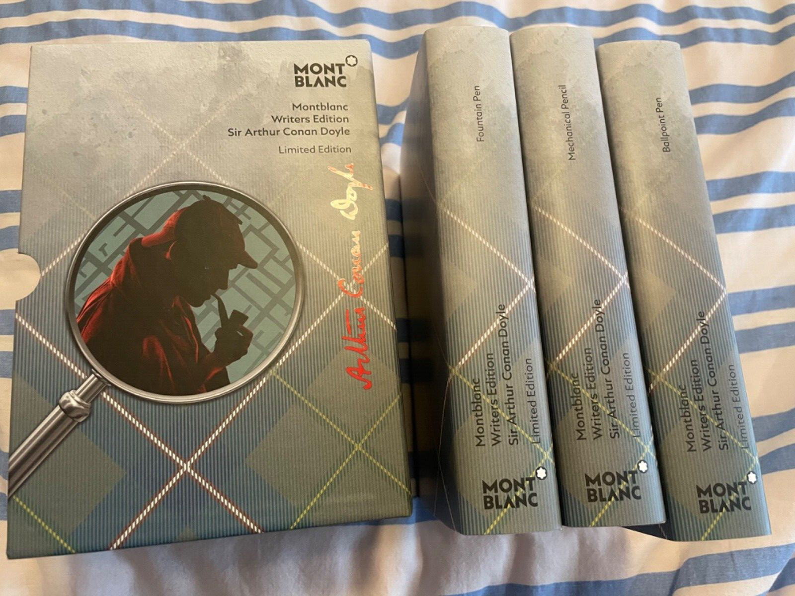 NEW BOX MONTBLANC WRITERS EDITION SIR ARTHUR CONAN DOYLE 3 SET FP/BP/MP 127862 M NEW BOX MONTBLANC WRITERS EDITION SIR ARTHUR CONAN DOYLE 3 SET FP/BP/MP 127862 M