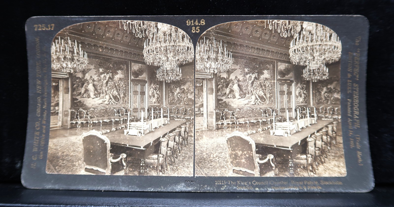Antique Stereoview Kings Council Chamber Royal Palace Stockholm Sweden 1902 Antique Stereoview Kings Council Chamber Royal Palace Stockholm Sweden 1902