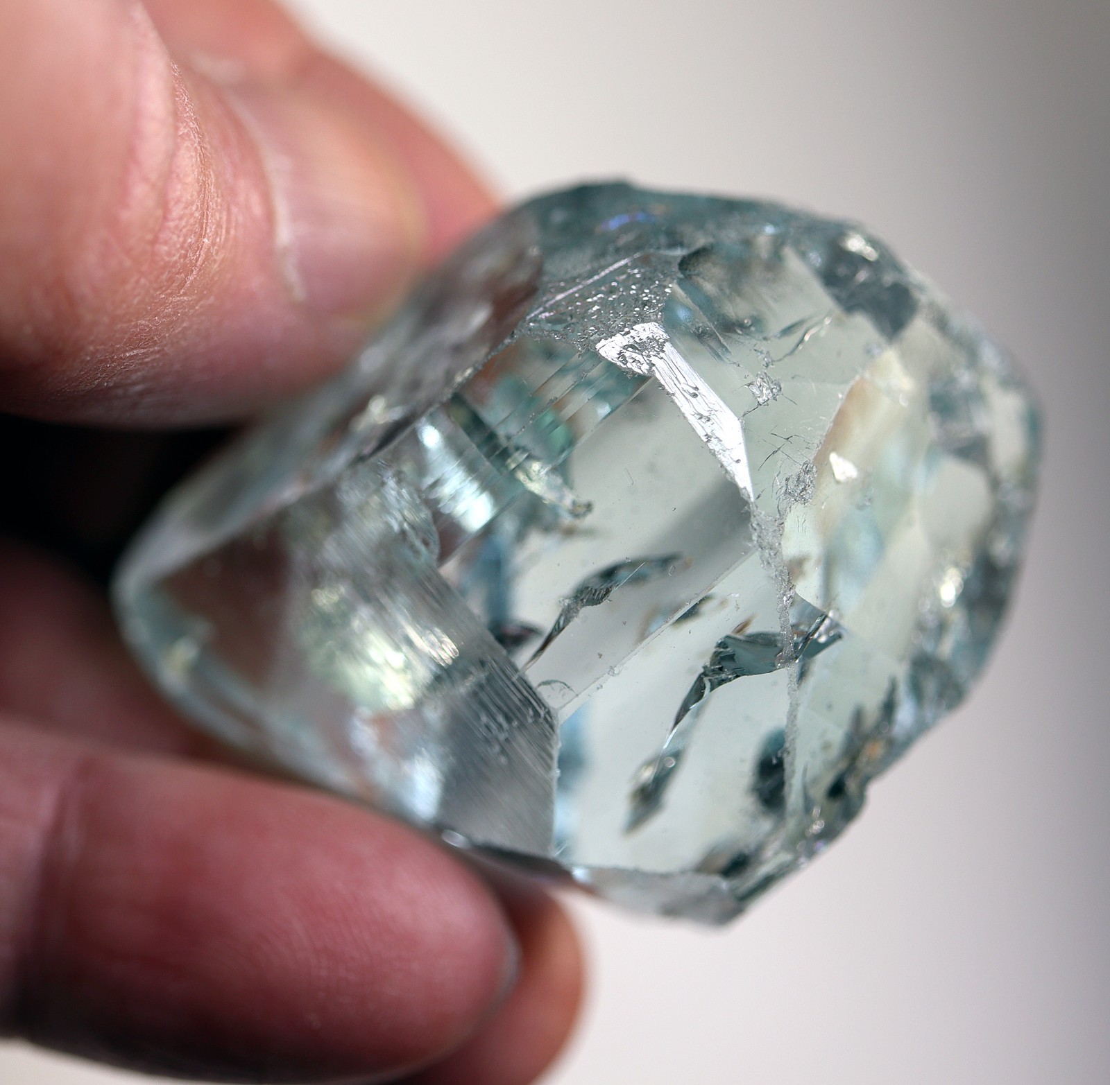 Natural Gem blue Topaz. Appears a complete floater. 1980's stash. MG Brazil
