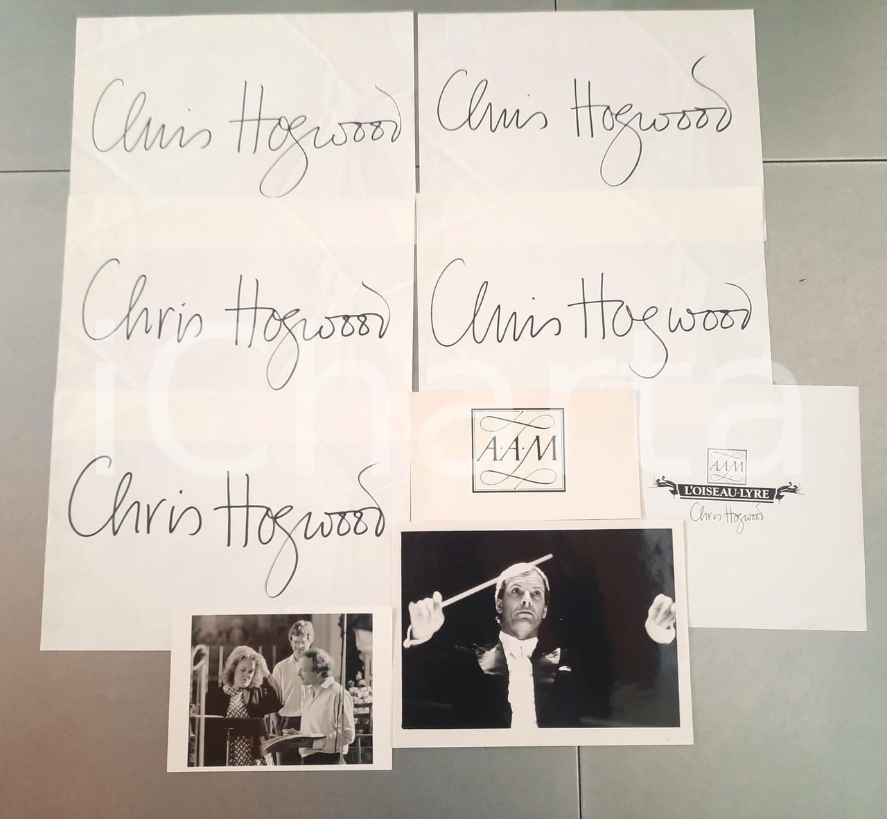 1990 ca Christopher HOGWOOD - Academy Ancient Music *Lot of 5 AUTOGRAPHS and 2 Photos 1990 ca Christopher HOGWOOD - Academy Ancient Music *Lot of 5 AUTOGRAPHS and 2 Photos