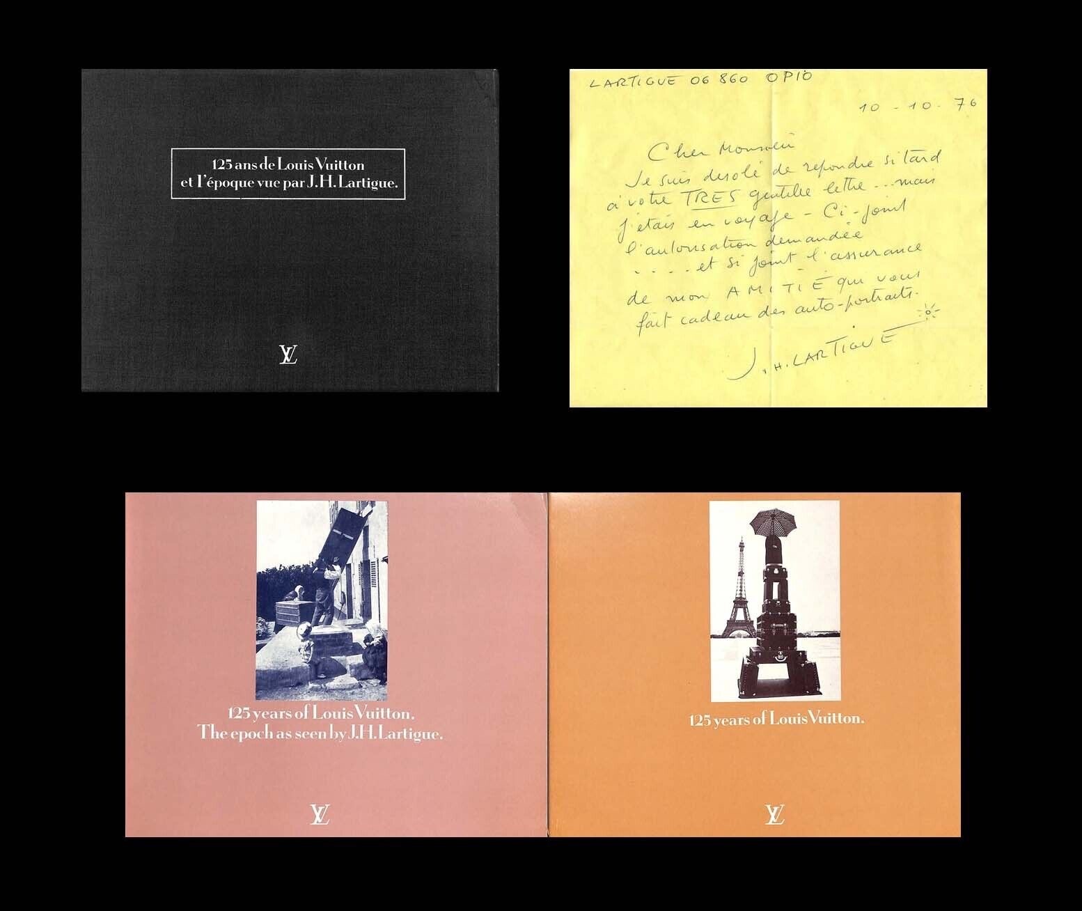 125 Ans de Louis Vuitton et l'Epoque Vue par J.H. Lartigue & SIGNED LETTER
