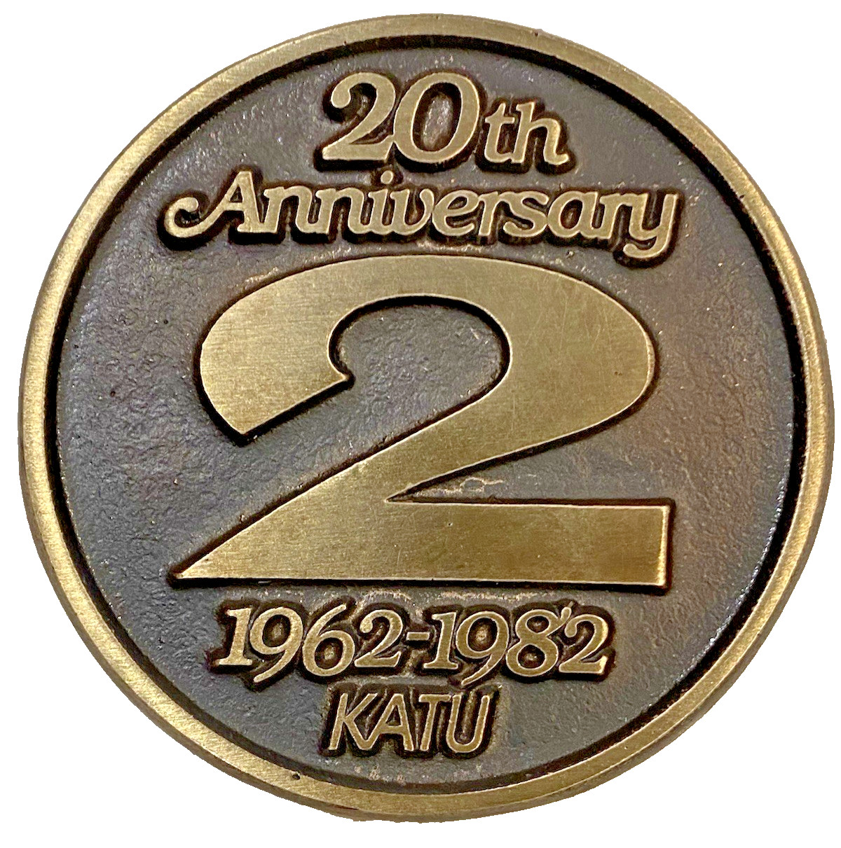Pacific NW TV Broadcasting 20th Anniversary KATU Ch2 1962-1982 Bronze Papeweight