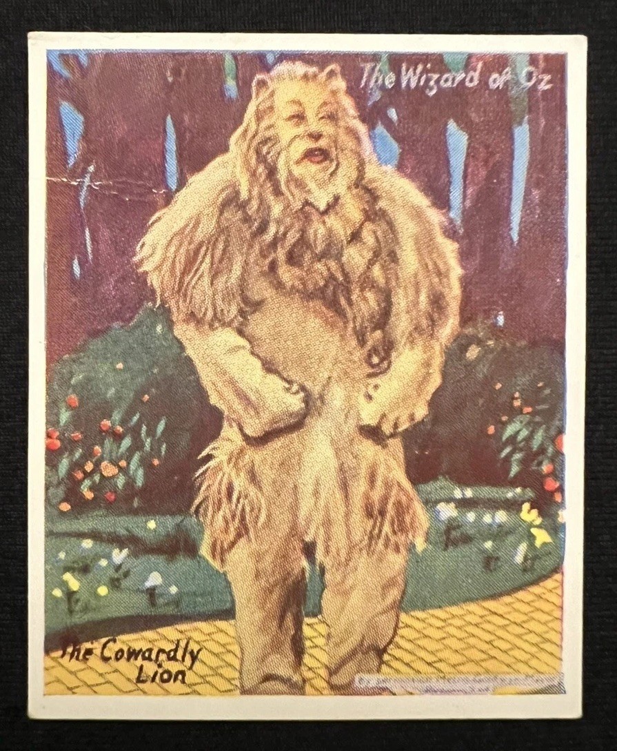 1939 BARRATT & CO THE COWARDLY LION *ROOKIE CARD* WIZARD OF OZ TOTAL POP 1