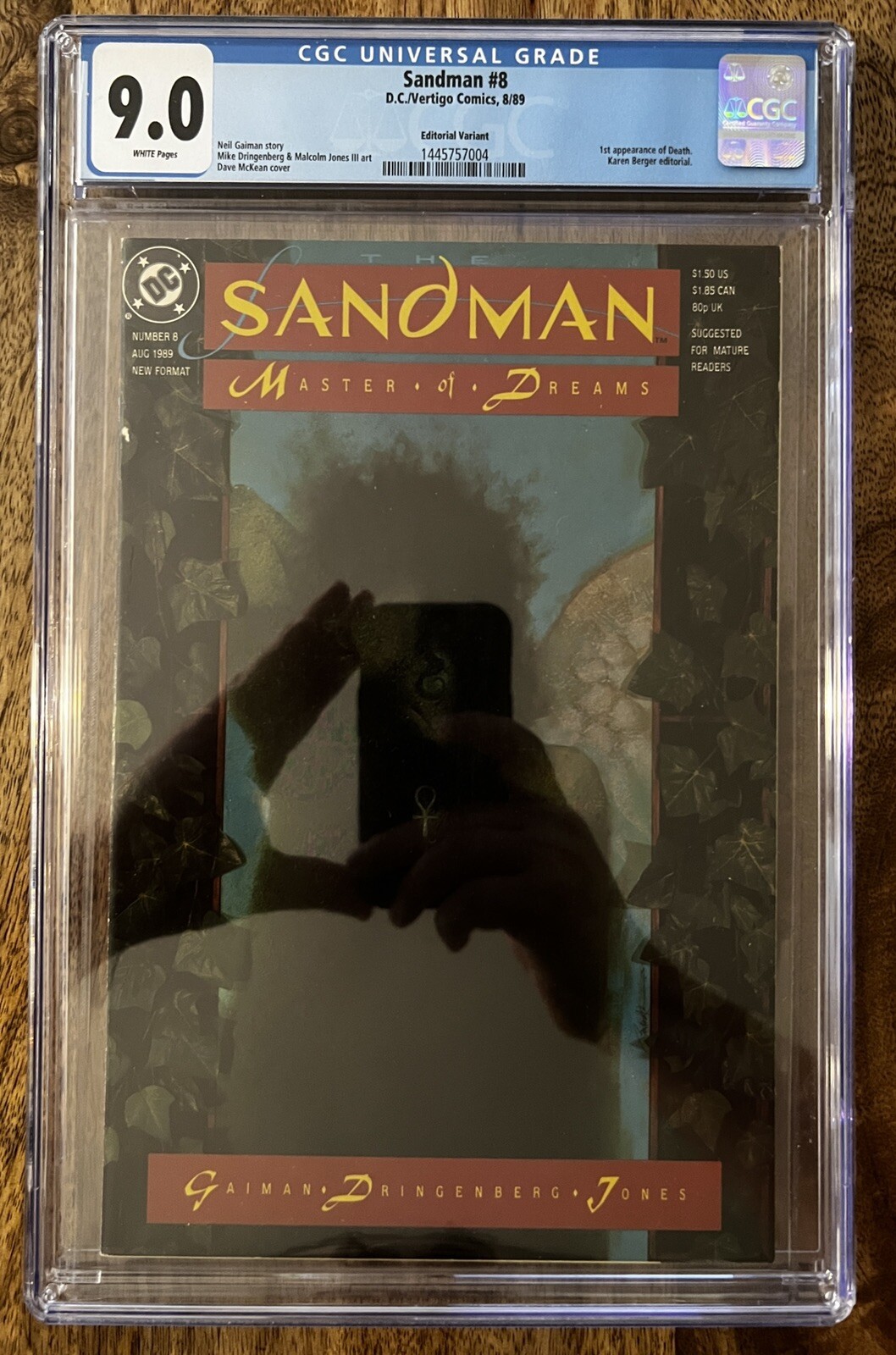 Sandman 8 CGC 9.0 First Appearance Death Editorial Variant RARE