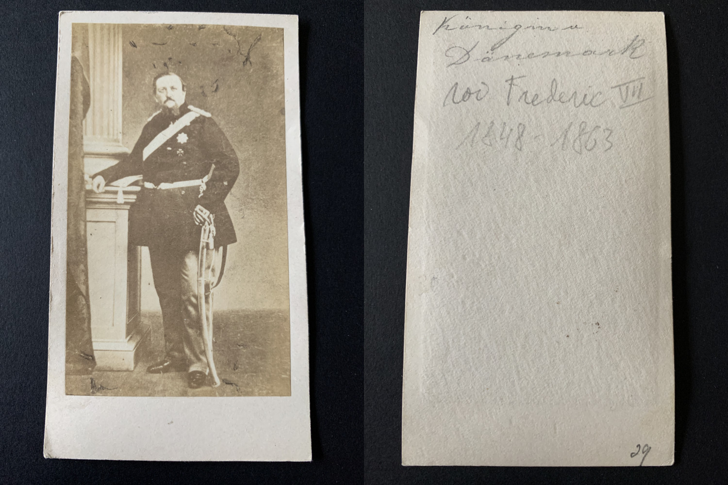 King Frederick VII Vintage cdv albumen print. Frederick VII born October 6, 180