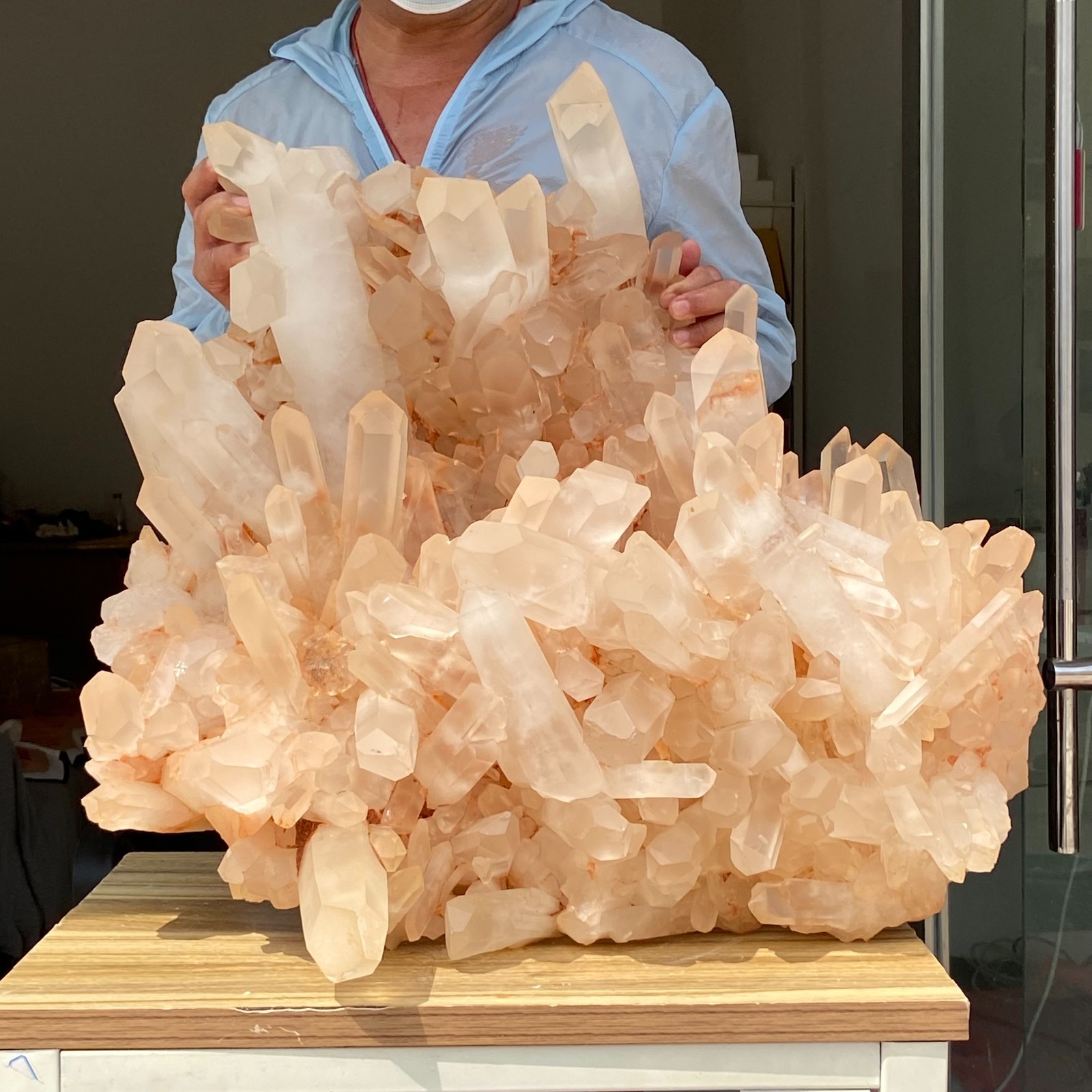 187.3LB Huge Natural Clear White Quartz Crystal Cluster Mineral Specimen Healing 187.3LB Huge Natural Clear White Quartz Crystal Cluster Mineral Specimen Healing