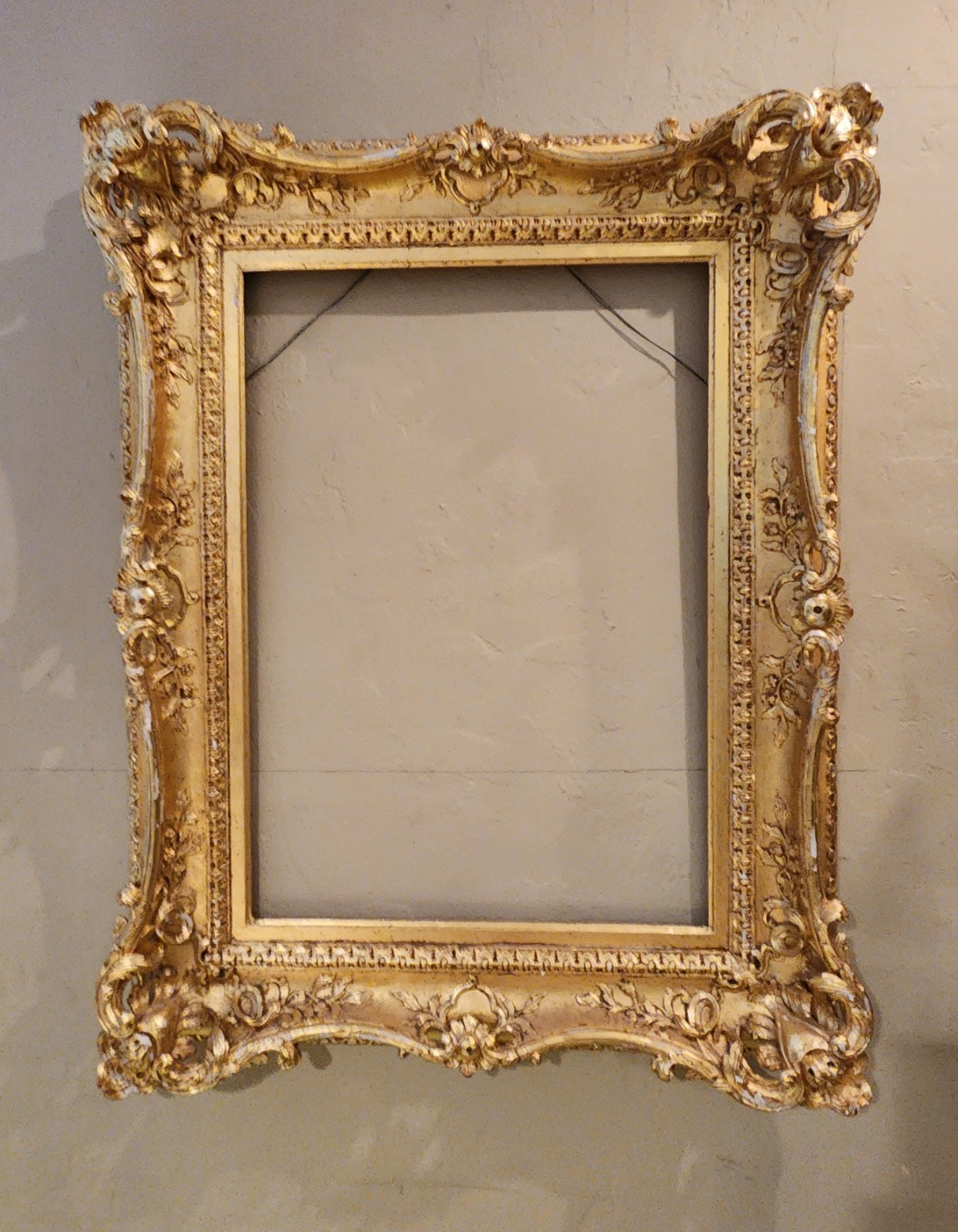 Pair Antique Giltwood Louis XV Sculpted Wood Picture Frames 38 Pair Antique Giltwood Louis XV Sculpted Wood Picture Frames 38