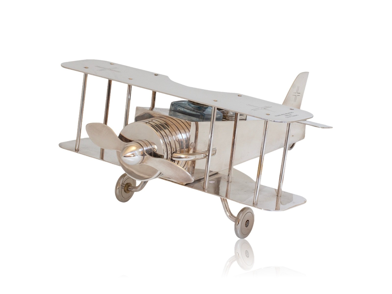 Art Deco Novelty Biplane Inkwell by Franz Reichenberg Art Deco Novelty Biplane Inkwell by Franz Reichenberg
