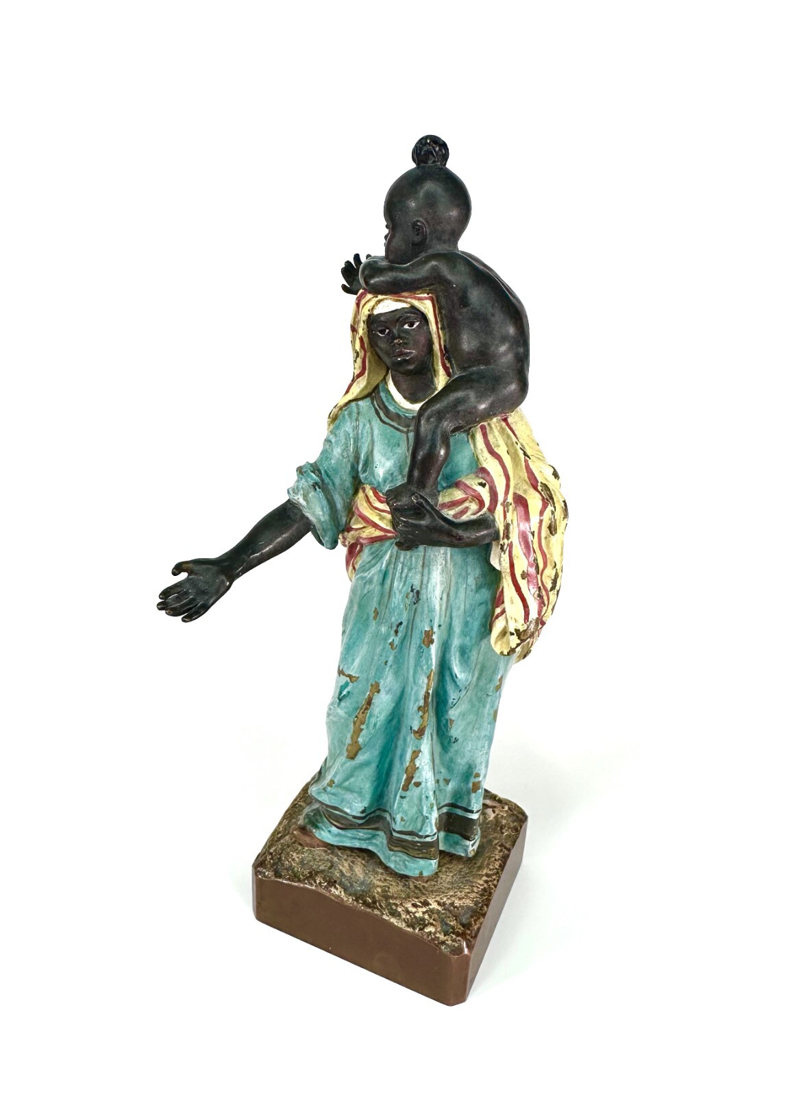 Franz Bergman Cold Painted Bronze Figurine of a Moorish Mother and Child Franz Bergman Cold Painted Bronze Figurine of a Moorish Mother and Child
